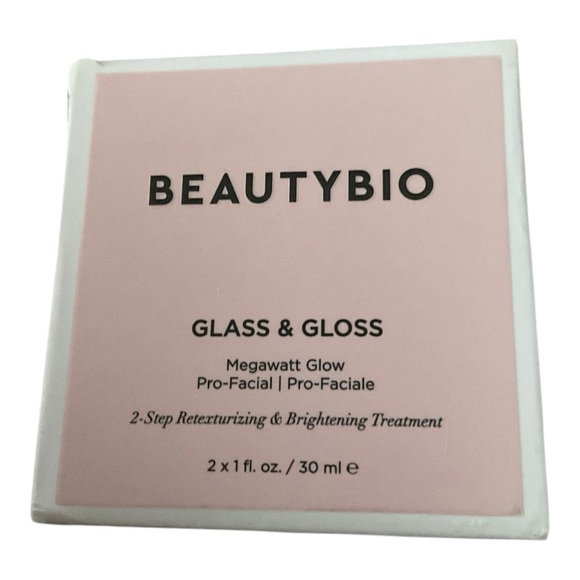 BeautyBio Glass & Gloss 2-Step Retexturizing & Brightening Pro-Facial 2x 1 FL OZ - Picture 2 of 3